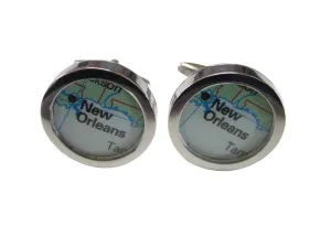 New Orleans Louisiana Map Pendant Cufflinks