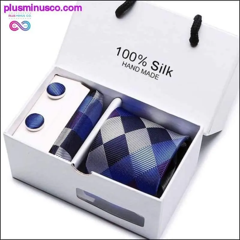 New Plaid men ties set Extra Long Size 145cm*8cm Necktie