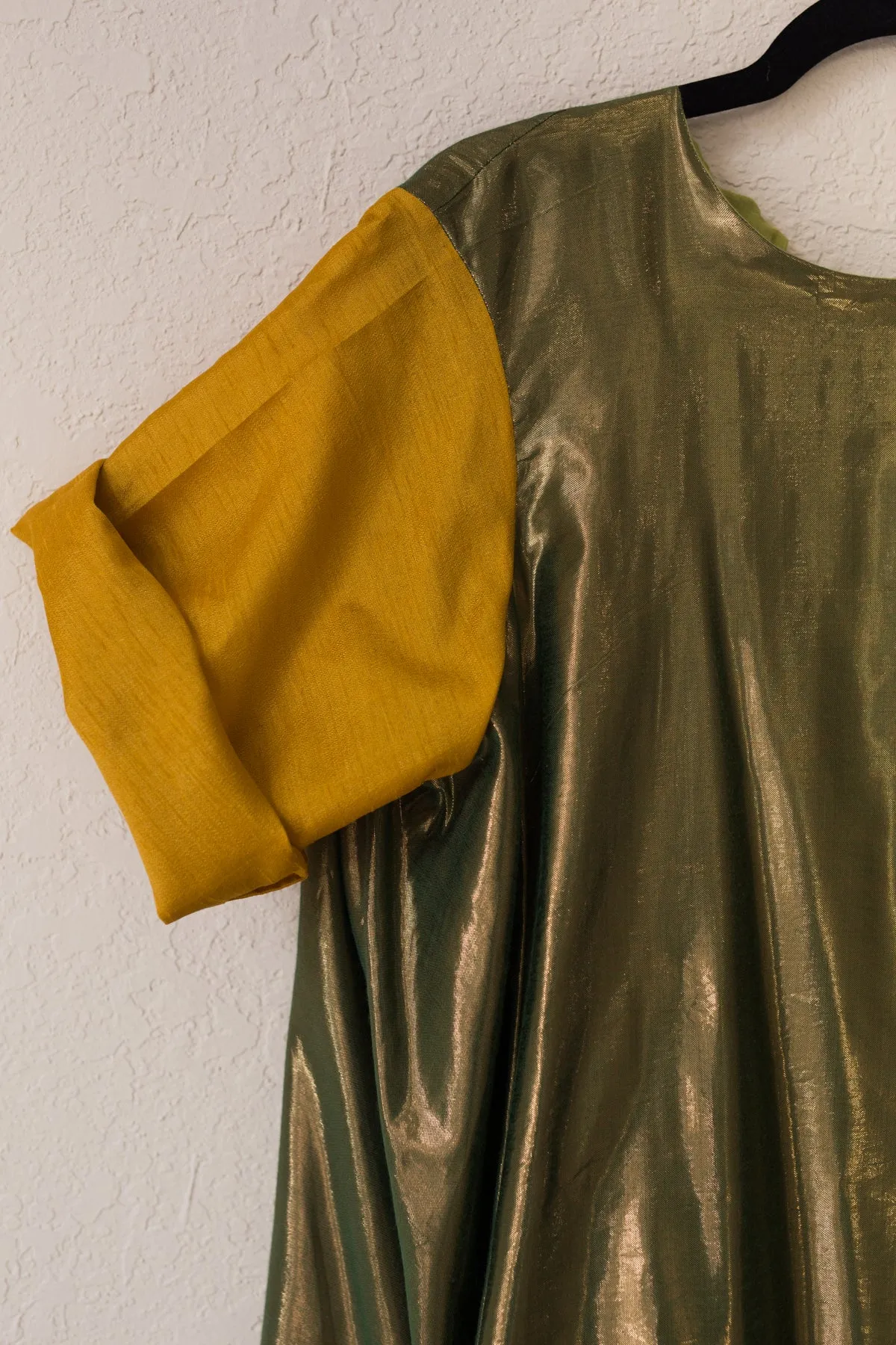 Nikki Dress - Green Shine/Gold Tussel Silk