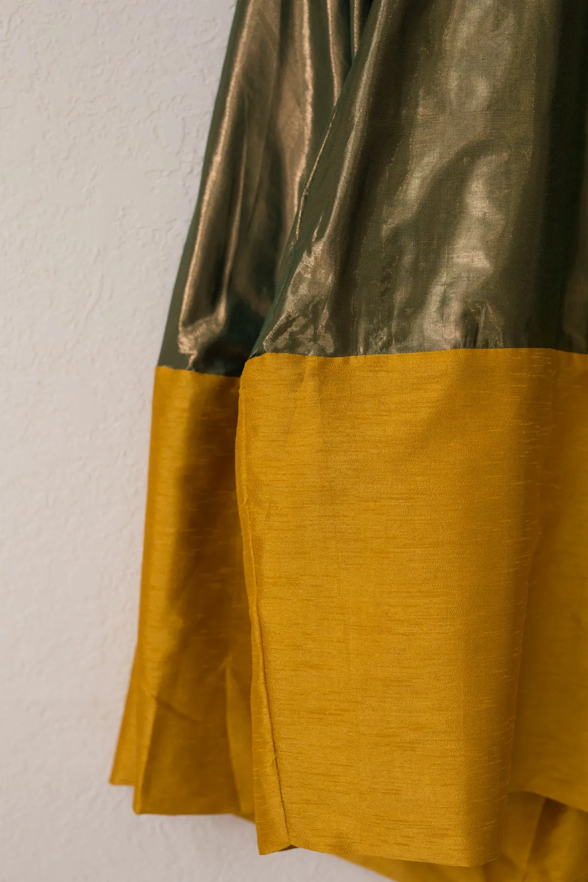 Nikki Dress - Green Shine/Gold Tussel Silk