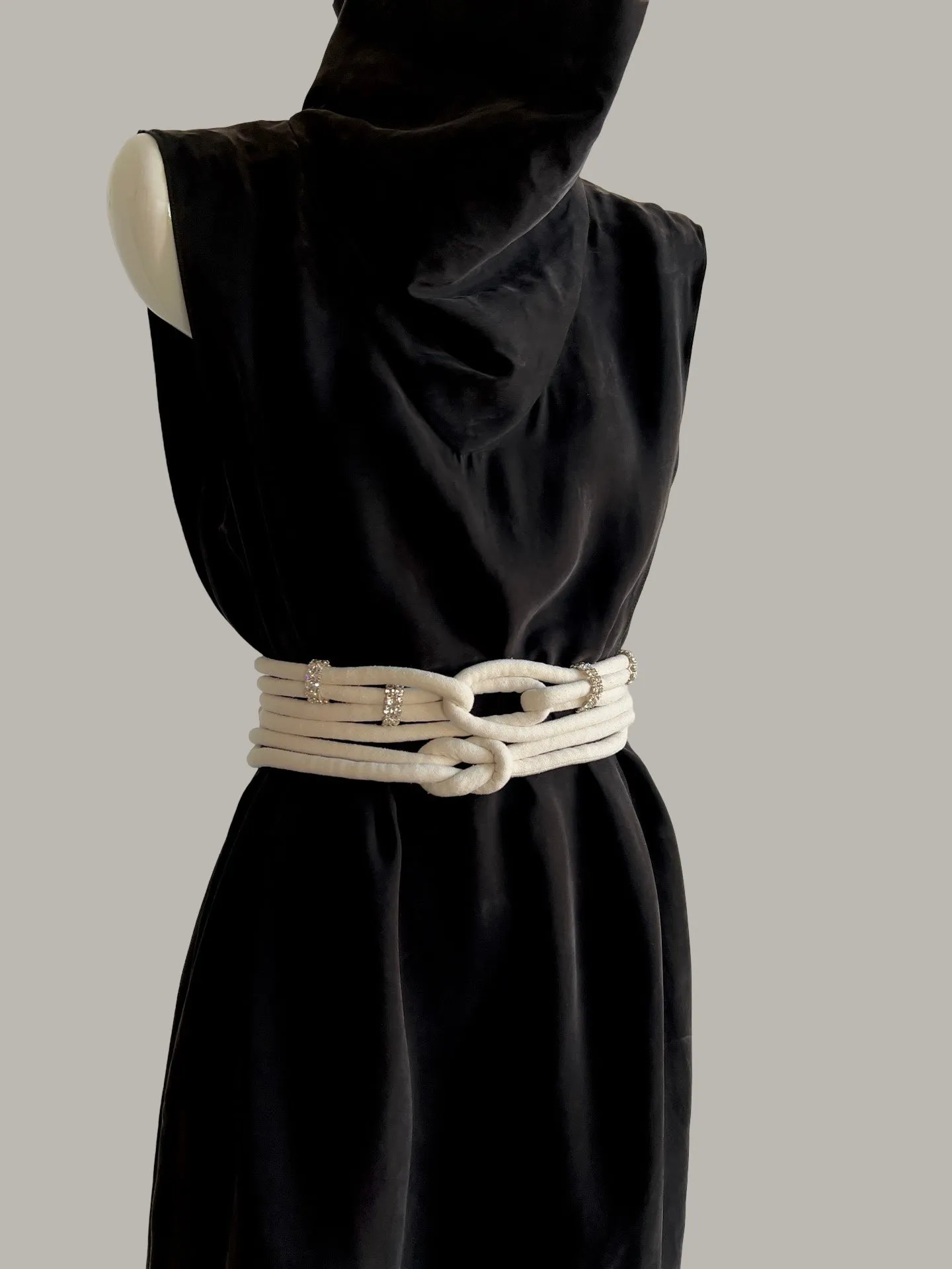 Ninja Shift Dress in Black Kohl Sueded Silk