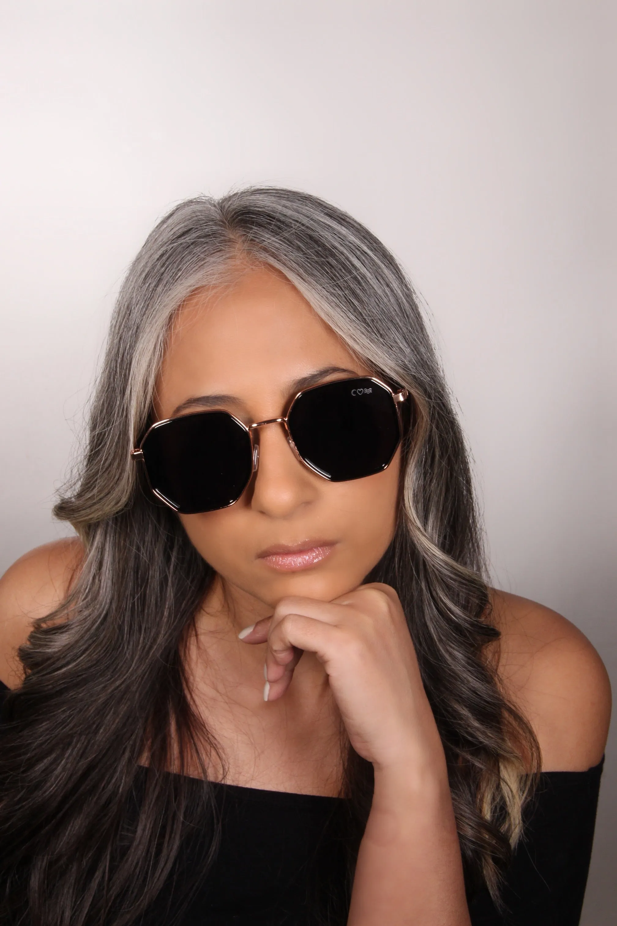 Octagonal Ombre Noir Sunglasses