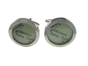 Okinawa Japan Map Cufflinks