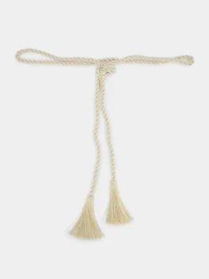 Olivina Beige Smooth Rope Belt