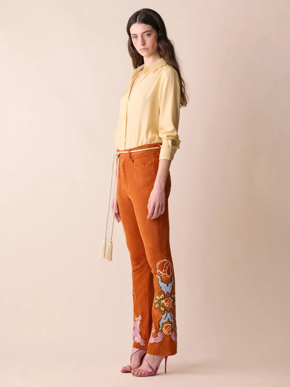 Olivina Beige Smooth Rope Belt