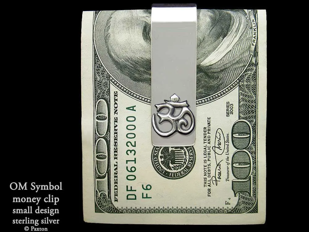 Om Symbol Money Clip Sterling Silver