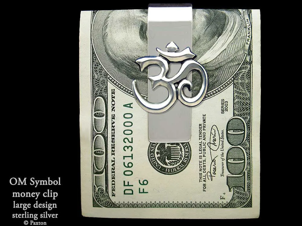 Om Symbol Money Clip Sterling Silver