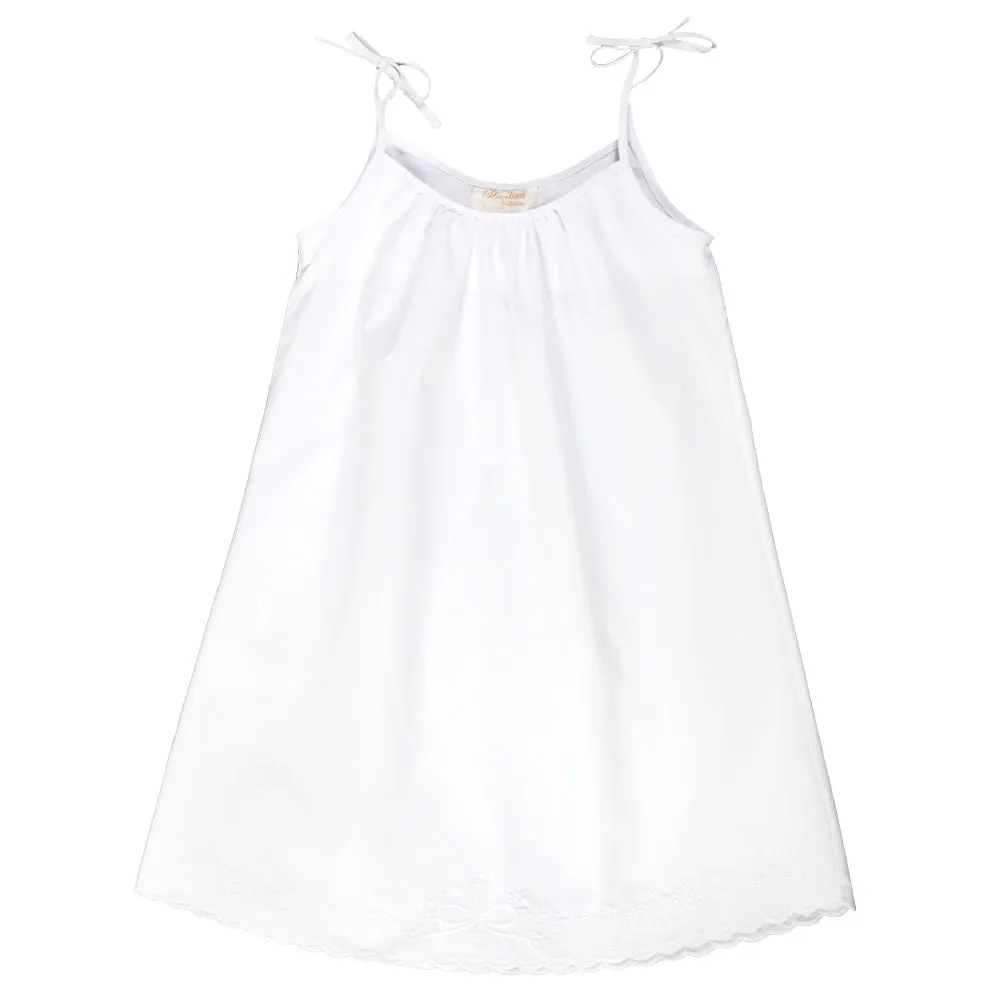 Optic White Embroidered Spaghetti Strap Sundress