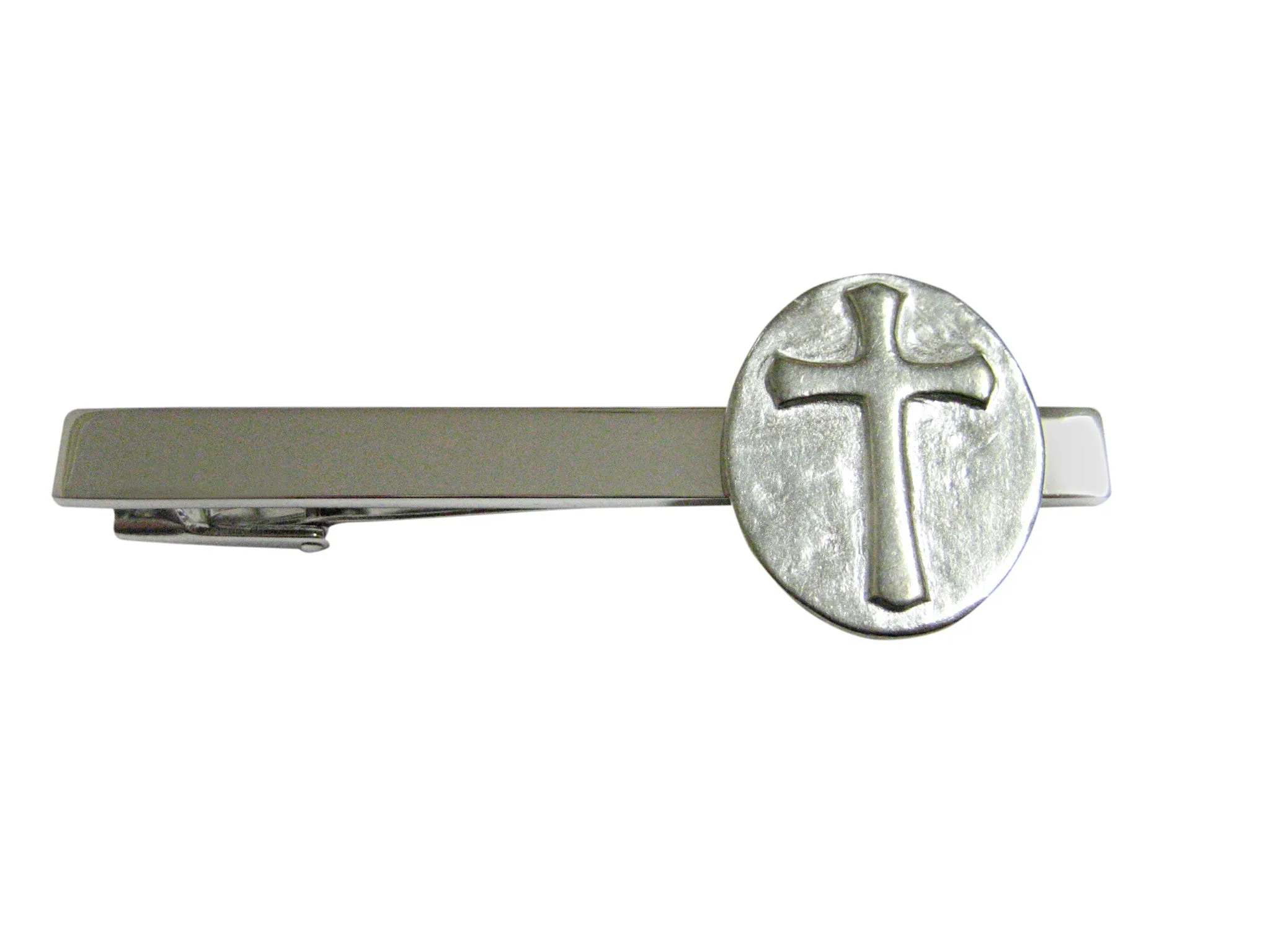 Oval Religious Cross Tie Clip