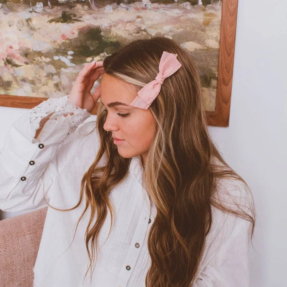 Paige Bow Clip -Color: Rose