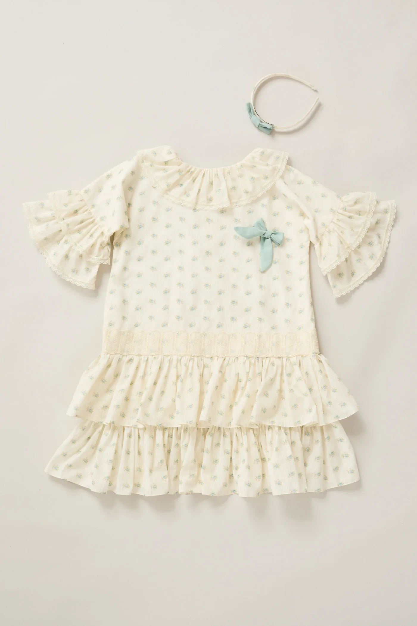 Pastry Dress  Blue Spring Flowers