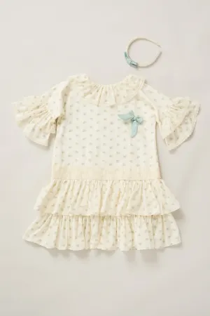 Pastry Dress  Blue Spring Flowers