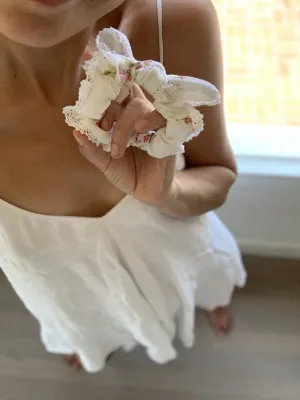 Penelope Bow Tie Lace Scrunchy - Vintage Florals / Multiple Colors
