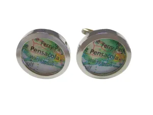 Pensacola Florida Map Cufflinks