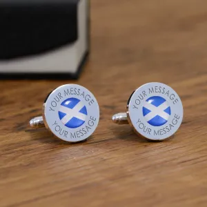 Personalised Engraved Scottish Flag Cufflinks