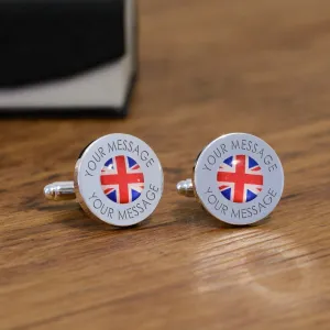 Personalised Engraved Union Jack Flag Cufflinks