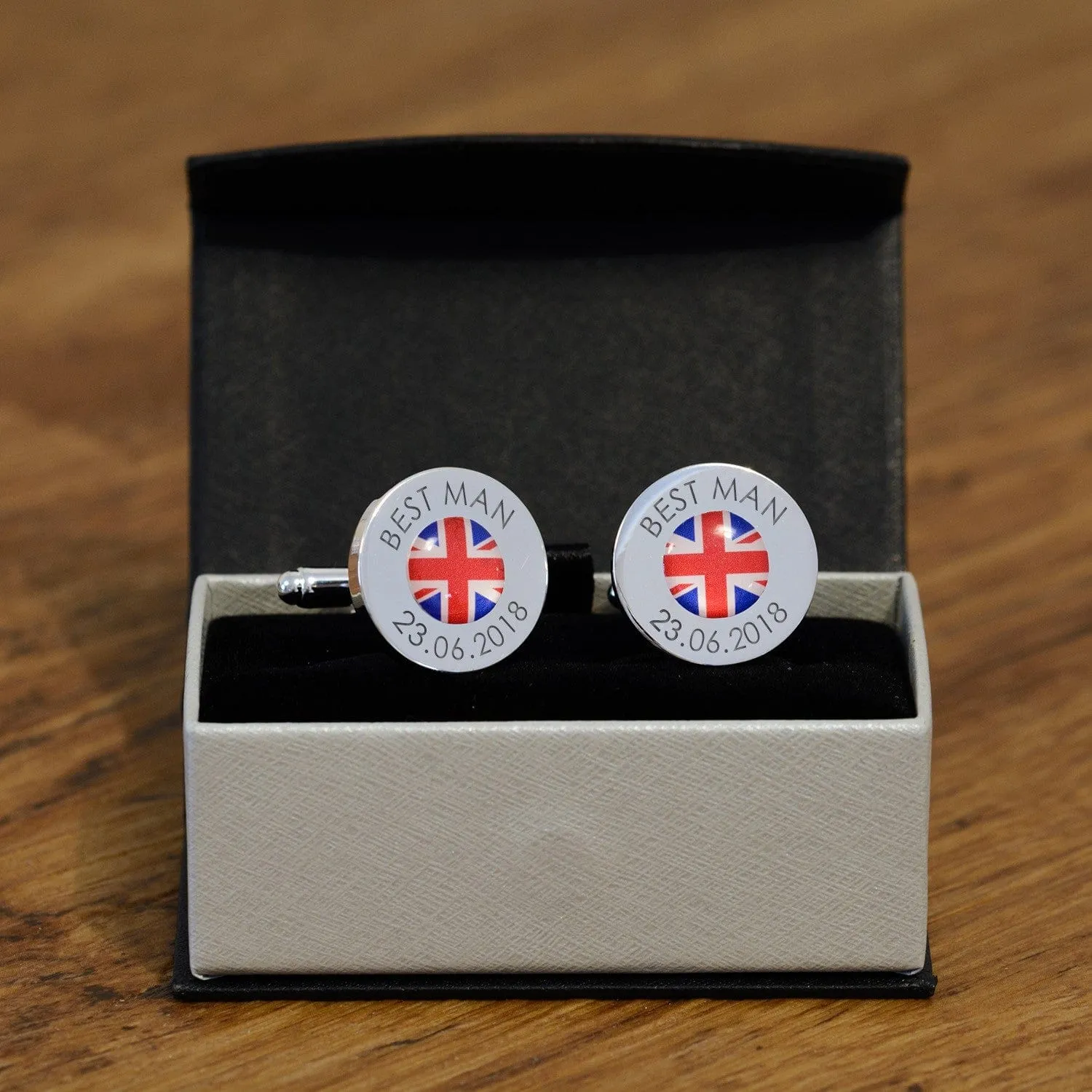 Personalised Engraved Union Jack Flag Cufflinks
