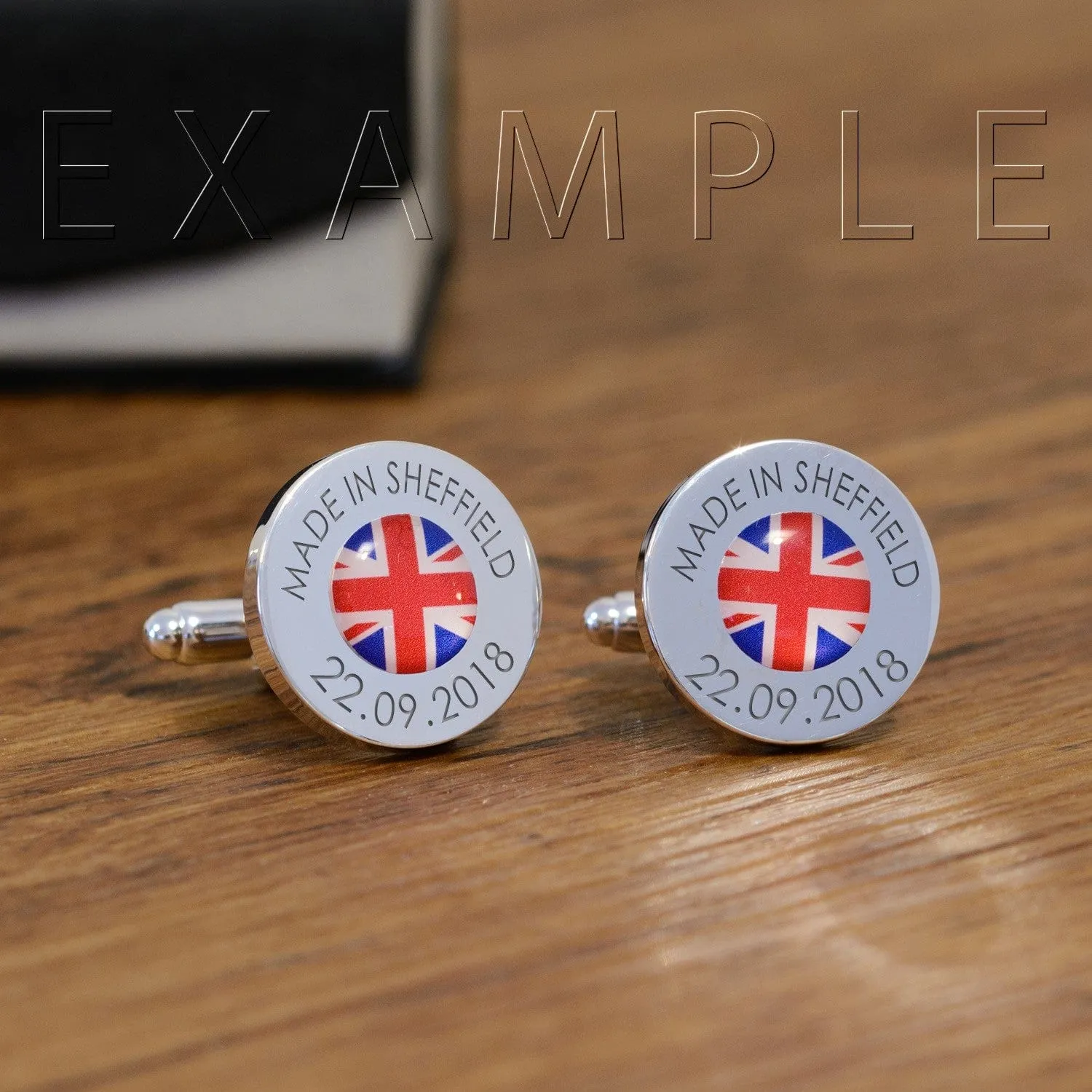Personalised Engraved Union Jack Flag Cufflinks