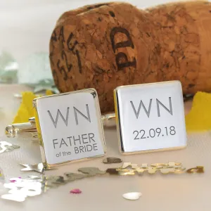 Personalised Initial Cufflinks - Wedding Party Roles
