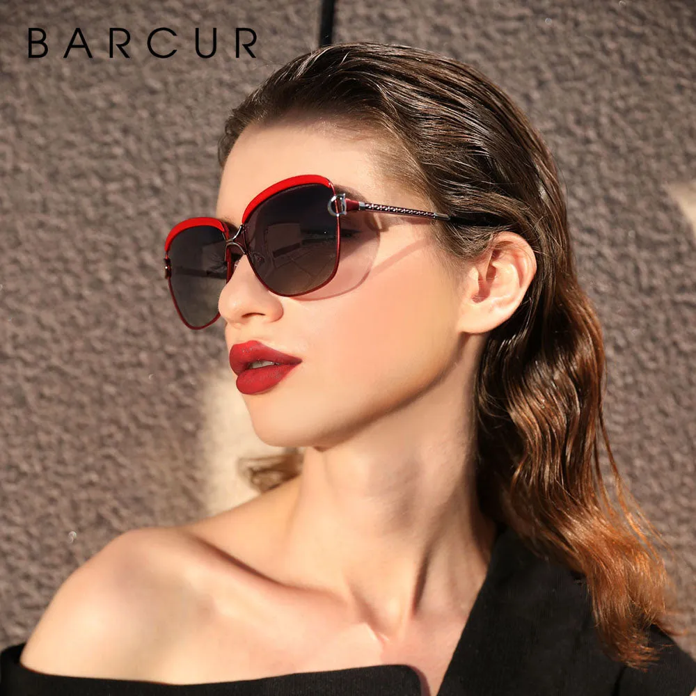 Polarized Ladies Sunglasses Gradient Lens Round Sun Glasses Square Luxury