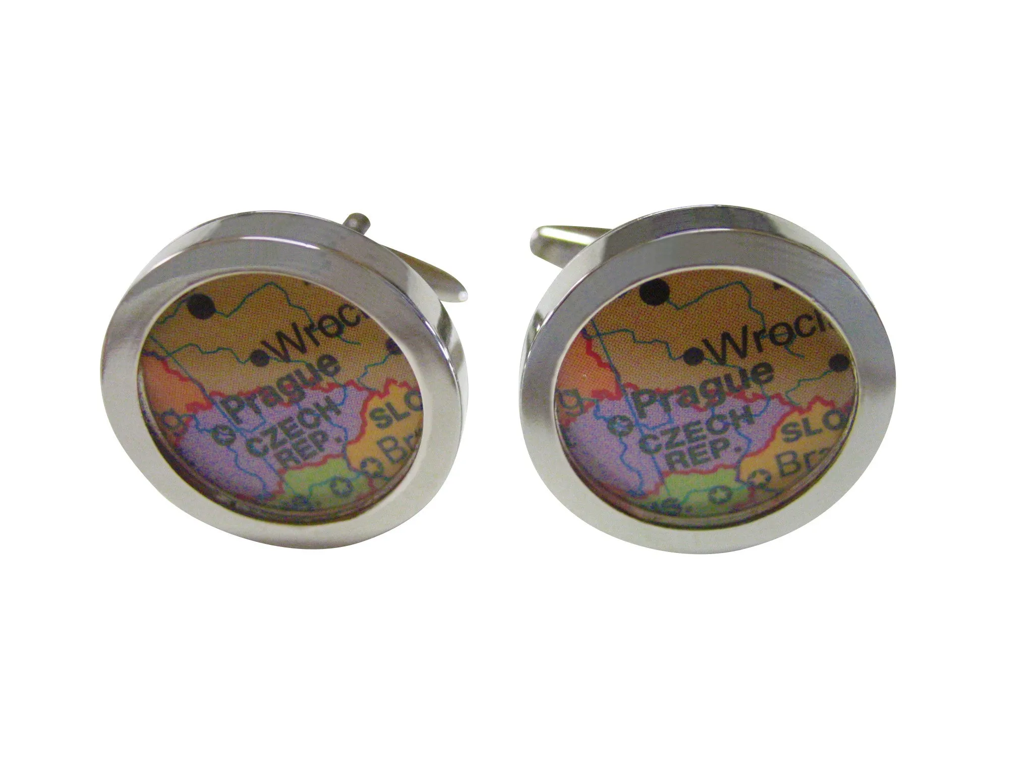 Prague Czech Republic Map Cufflinks