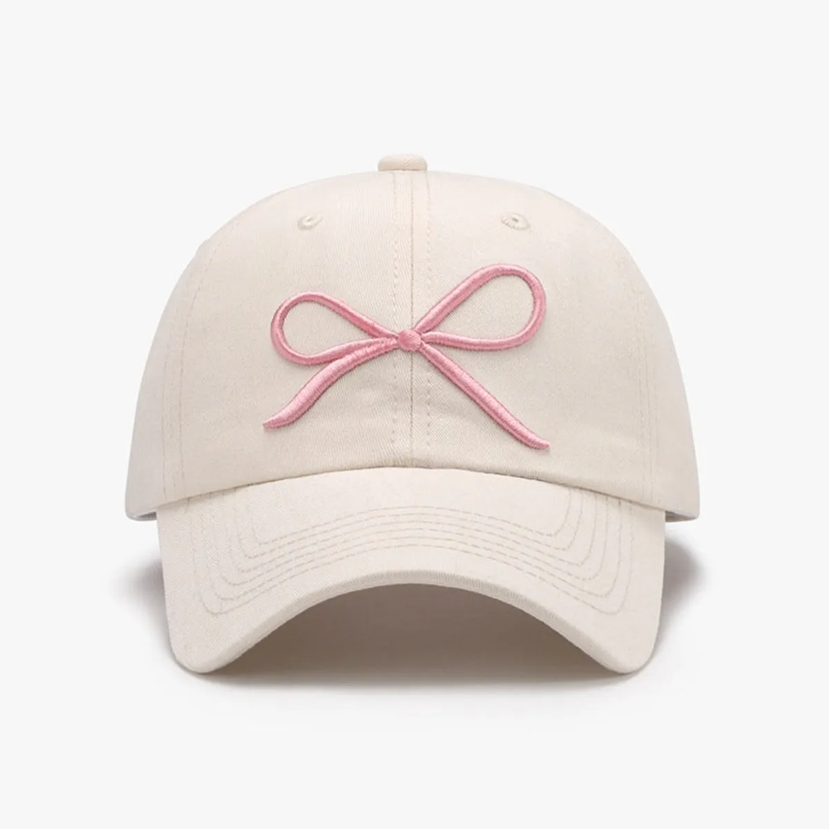 Precious Bow Embroidered Baseball Cap