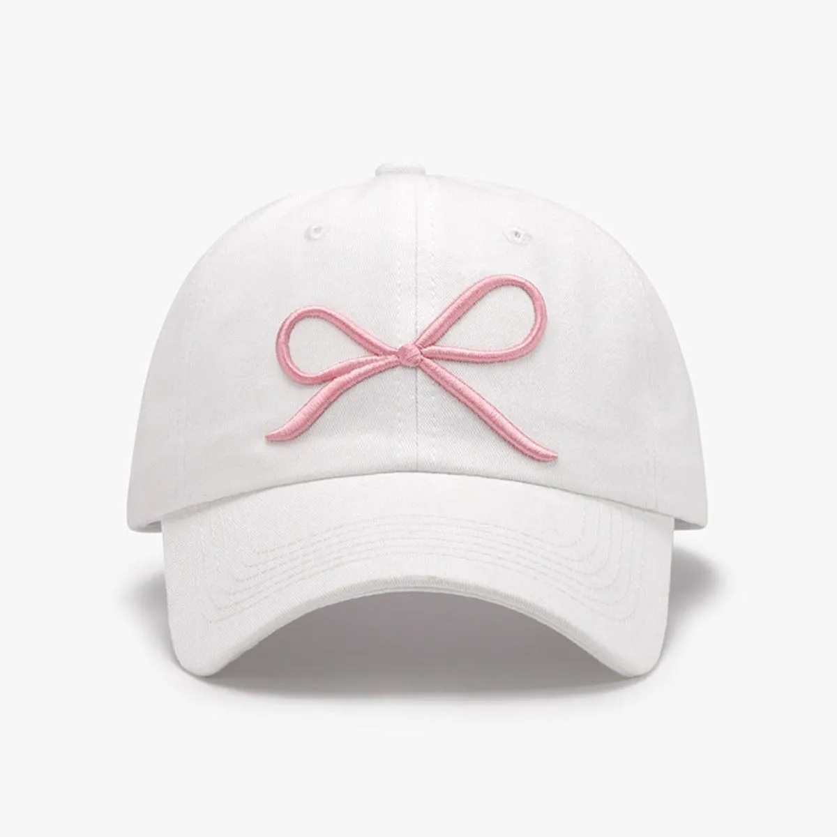 Precious Bow Embroidered Baseball Cap