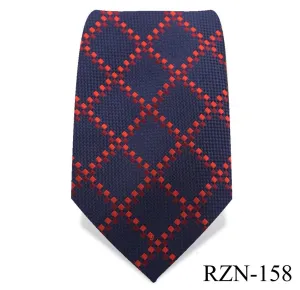 Prussian Blue with Red Check Tie