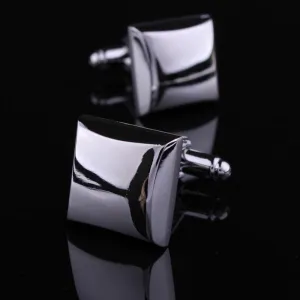 Pure Silver Mens Stainless Steel Squares Cufflinks for Shirt with Box - Hand Crafted Perfect Gift