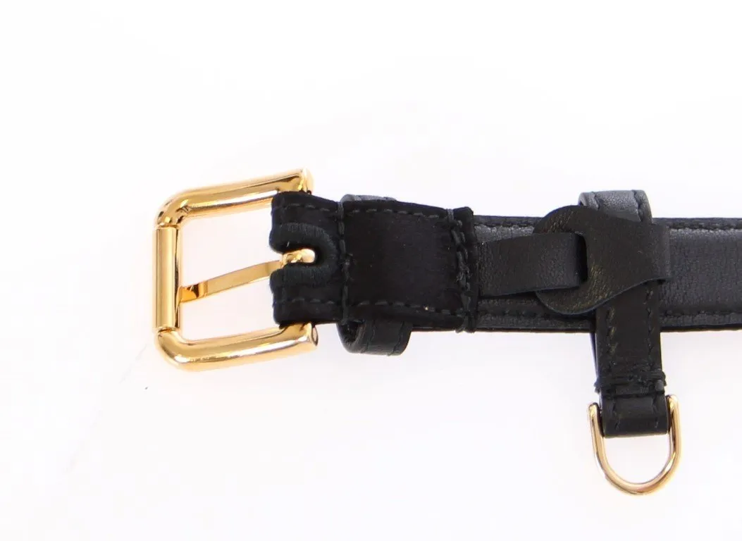 Purple Silk Sequined Logo Belt