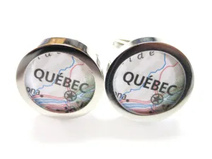 Quebec Canada Map Cufflinks