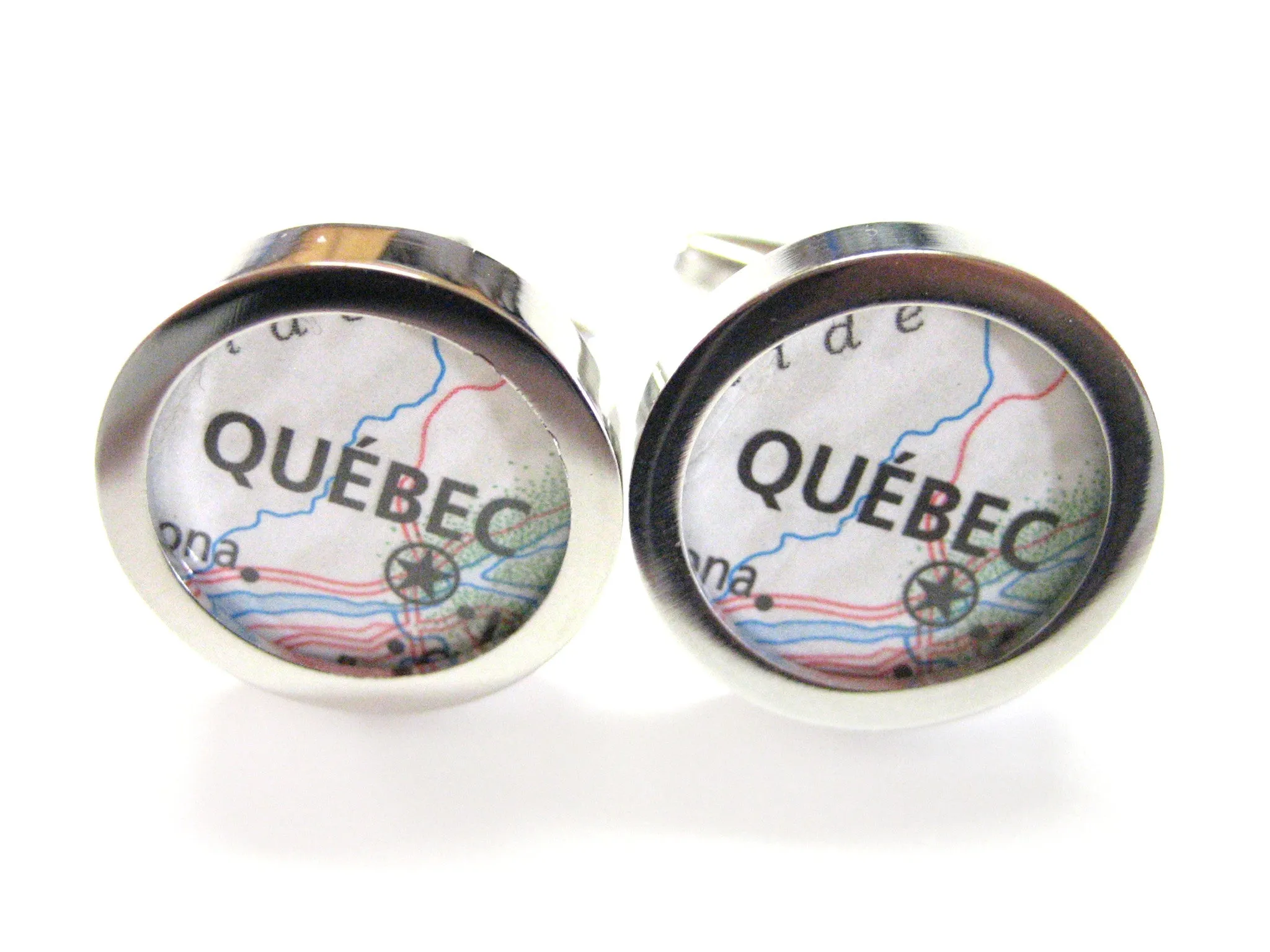 Quebec Canada Map Cufflinks