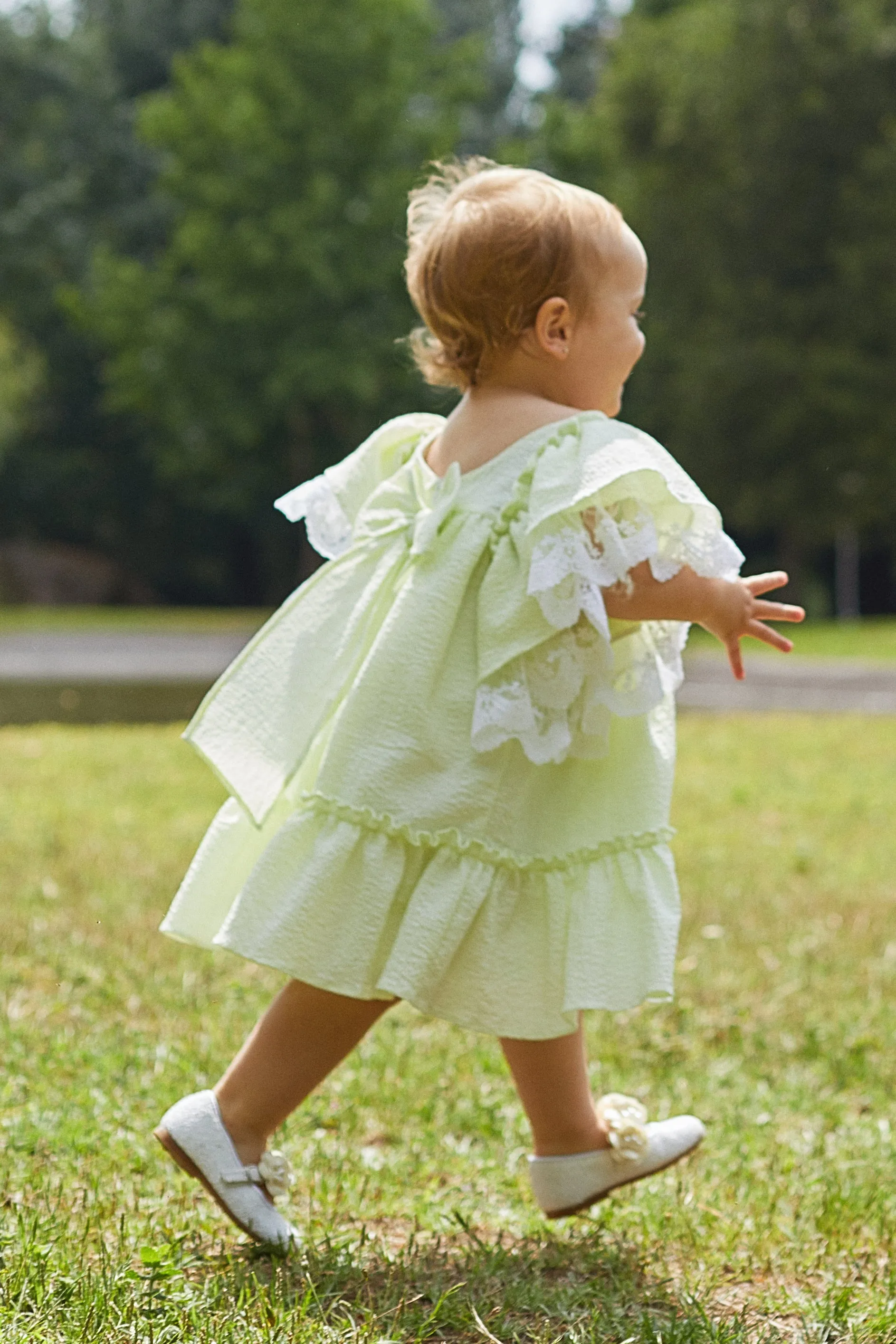 "Athena" Pale Green Lace Dress