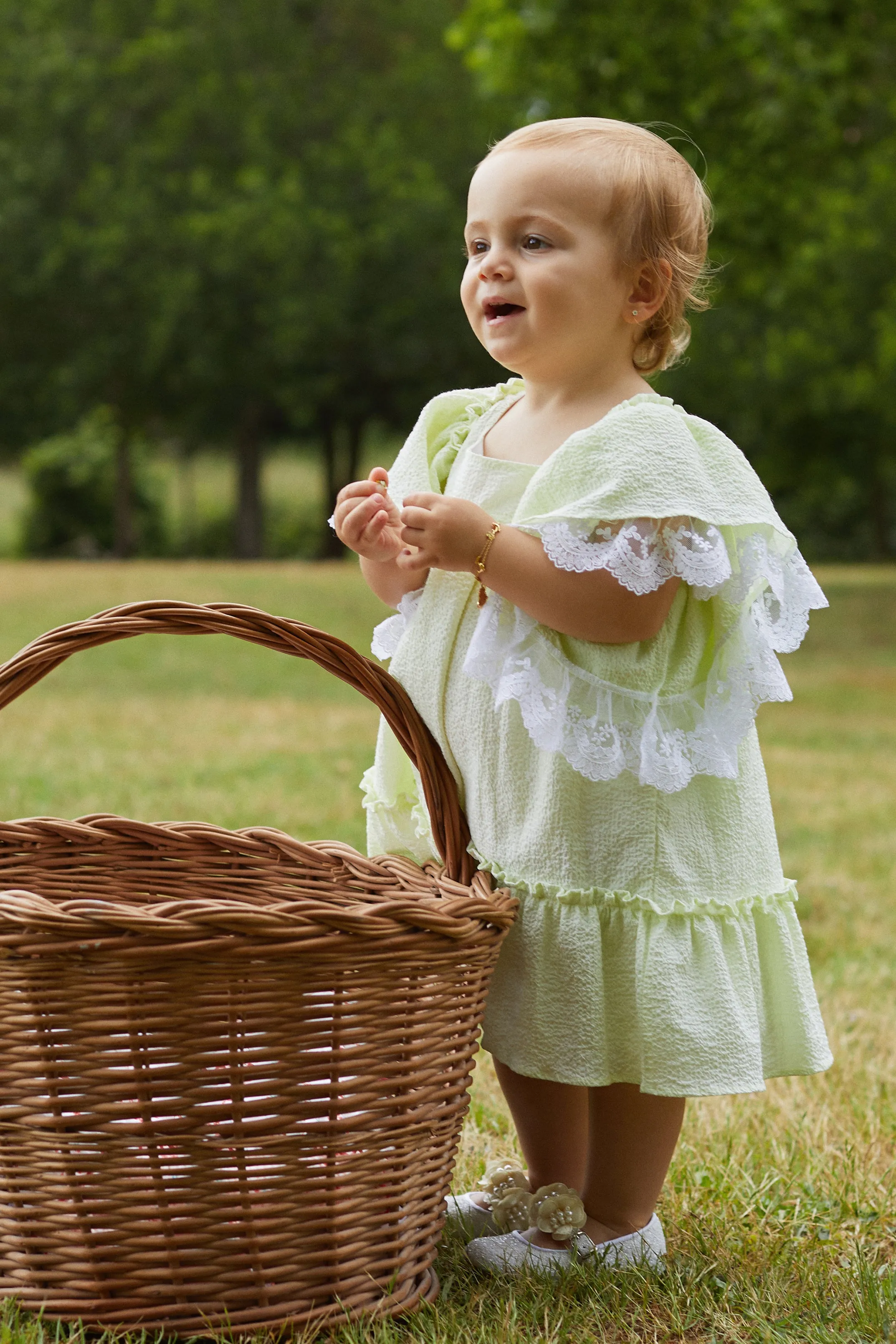 "Athena" Pale Green Lace Dress