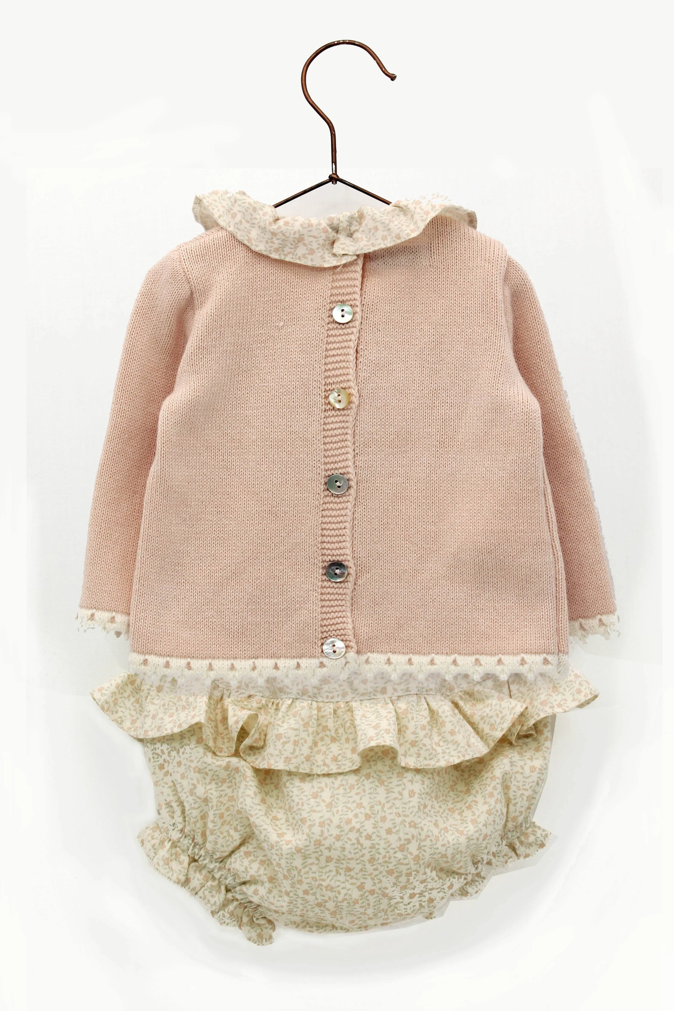 "Georgia" Peach Cashmere Sheep Top & Bloomers