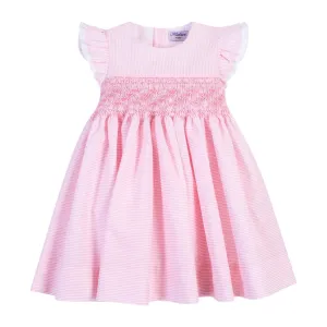 "Maeva" Pink Striped Smocked Dress