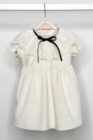 "Nellie" Cream Velvet Dress