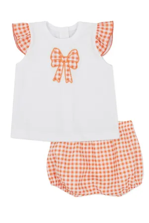 "Posy" Orange Gingham Blouse & Bloomers