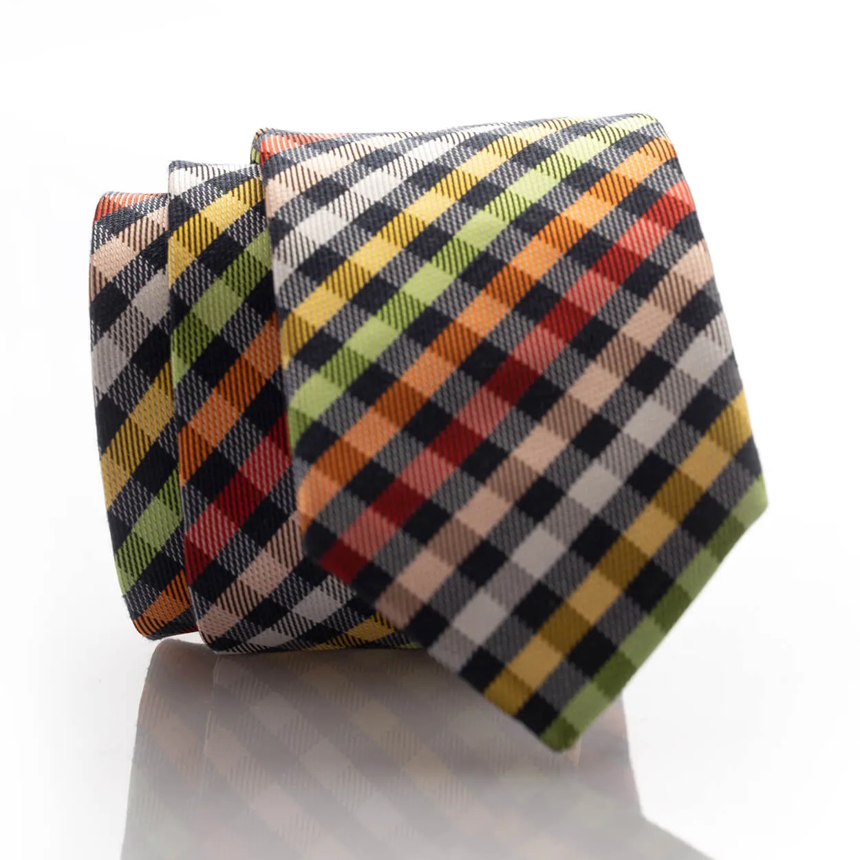 Rainbow Plaid Youth Skinny Tie