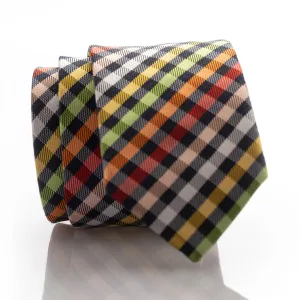 Rainbow Plaid Youth Skinny Tie