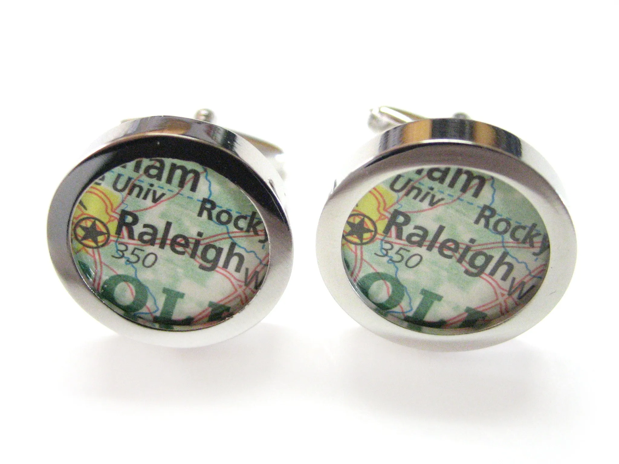 Raleigh North Carolina Map Cufflinks