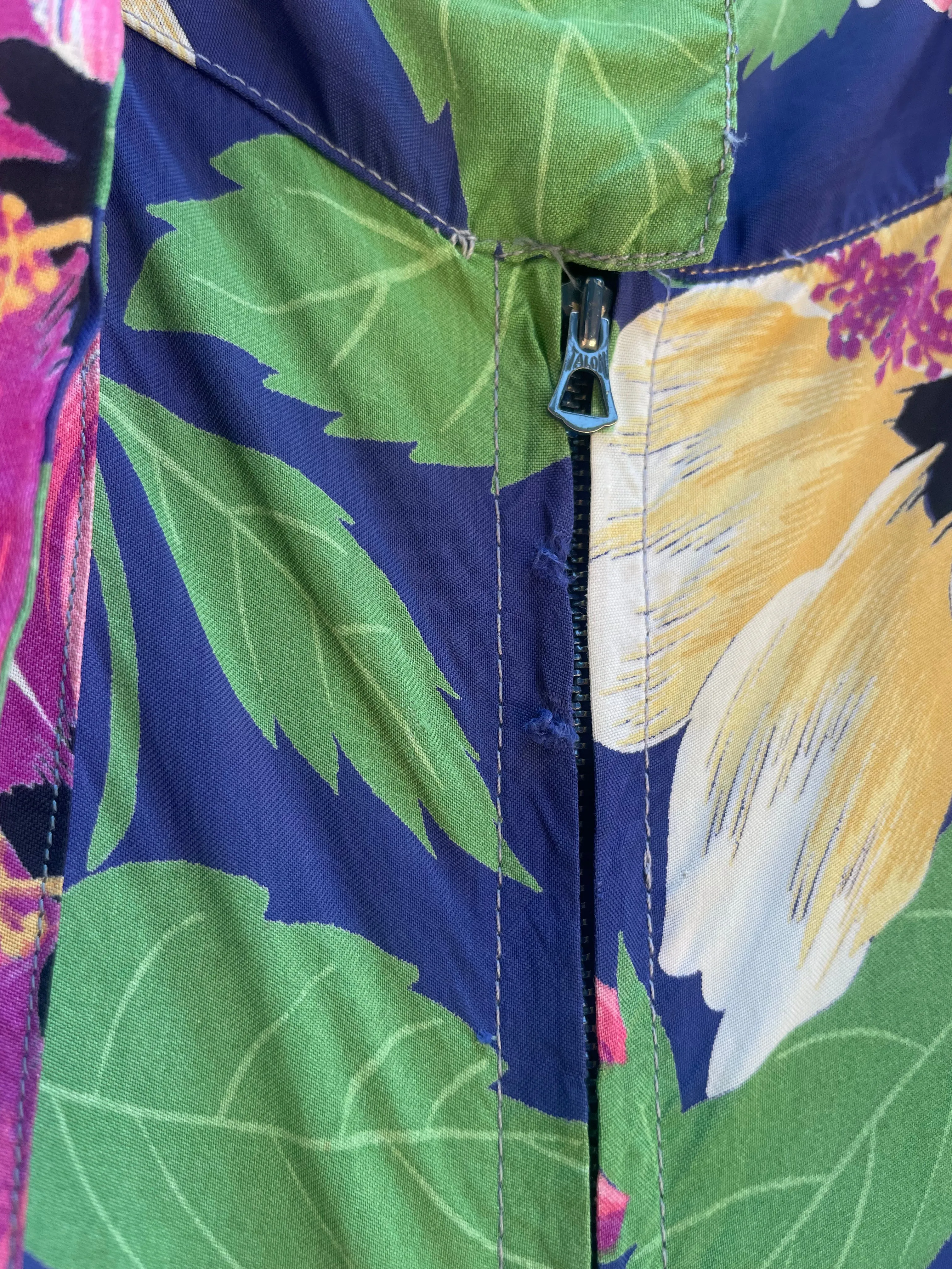 Rare 1940s Hawaiiana Rayon Palazzo Pant Tie Waist Jumpsuit