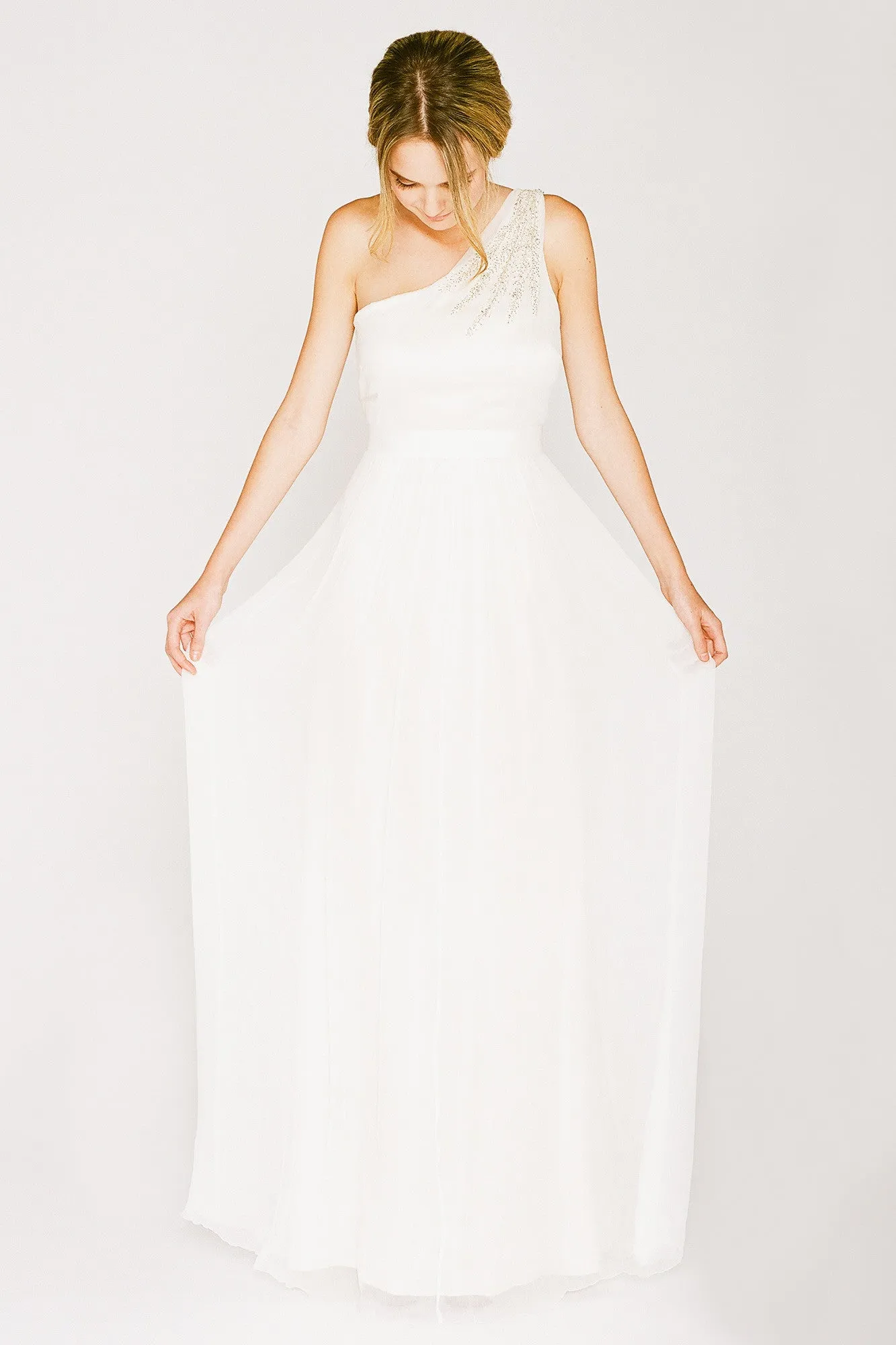 RC6225 Grecian One Shoulder Wedding Dress
