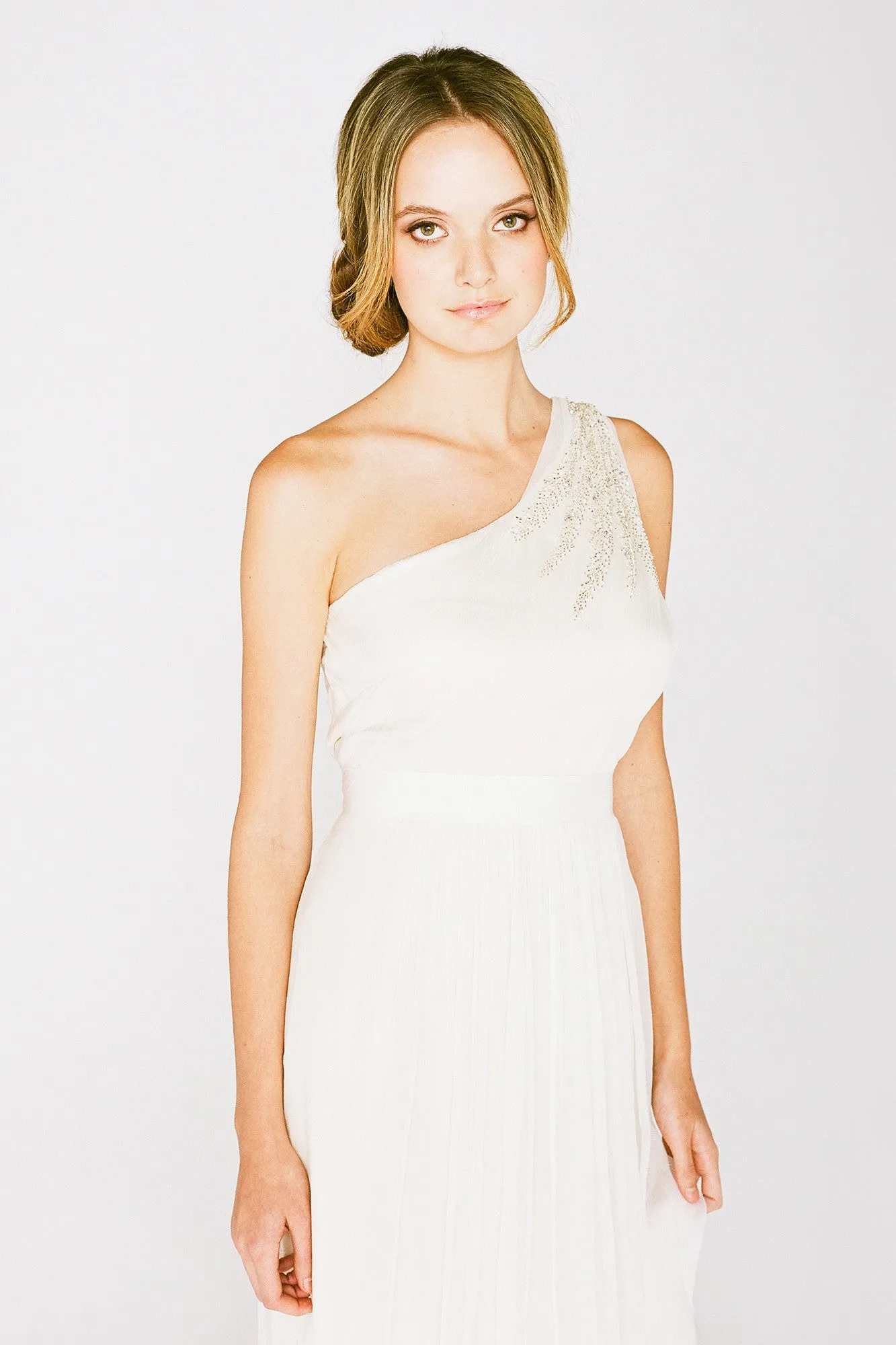 RC6225 Grecian One Shoulder Wedding Dress