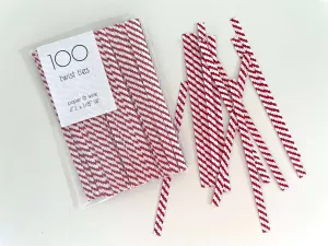 Red & white striped twist ties