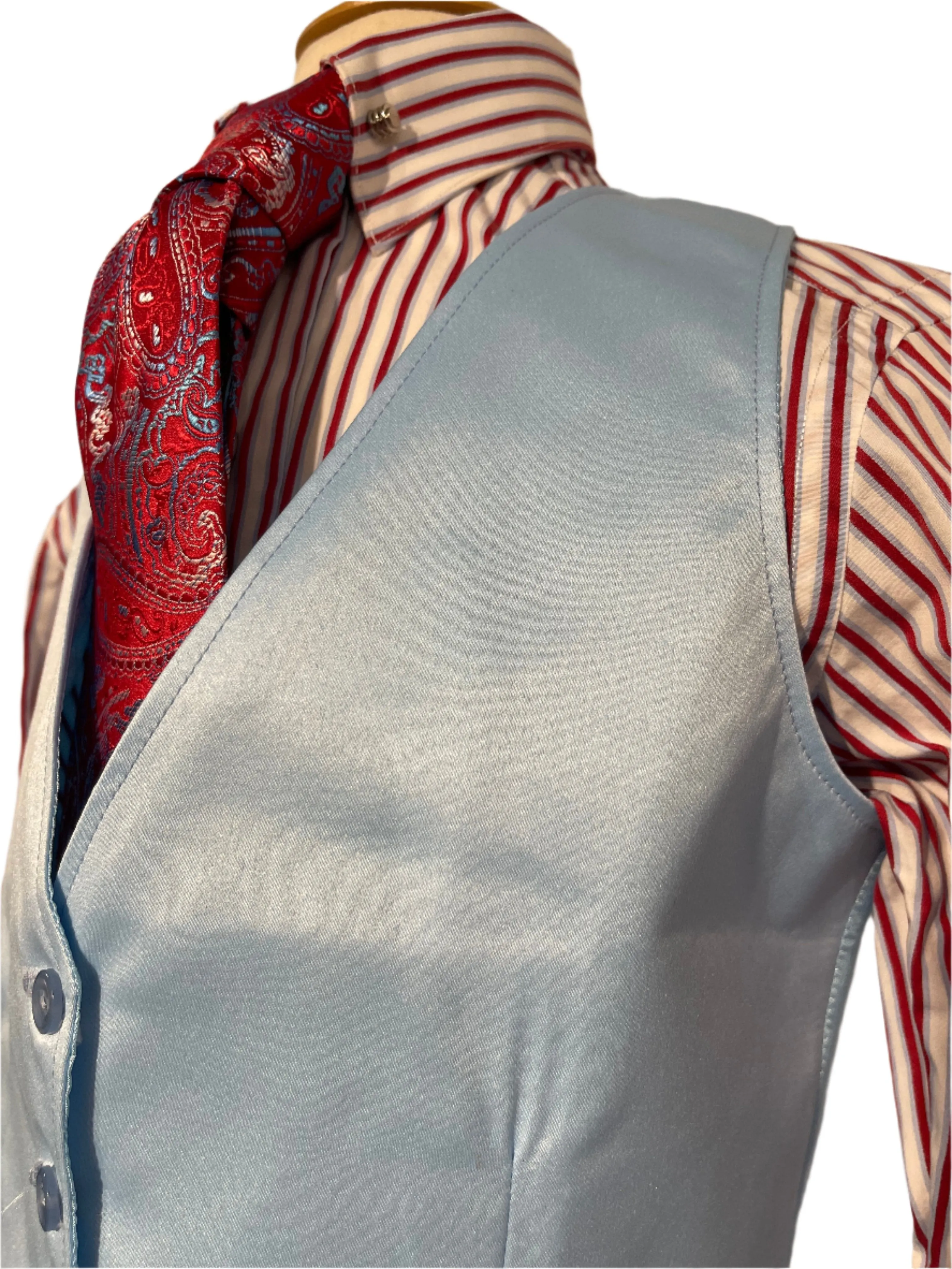 Red and Light Blue Striped Set