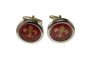 Red Fleur de Lys Cufflinks