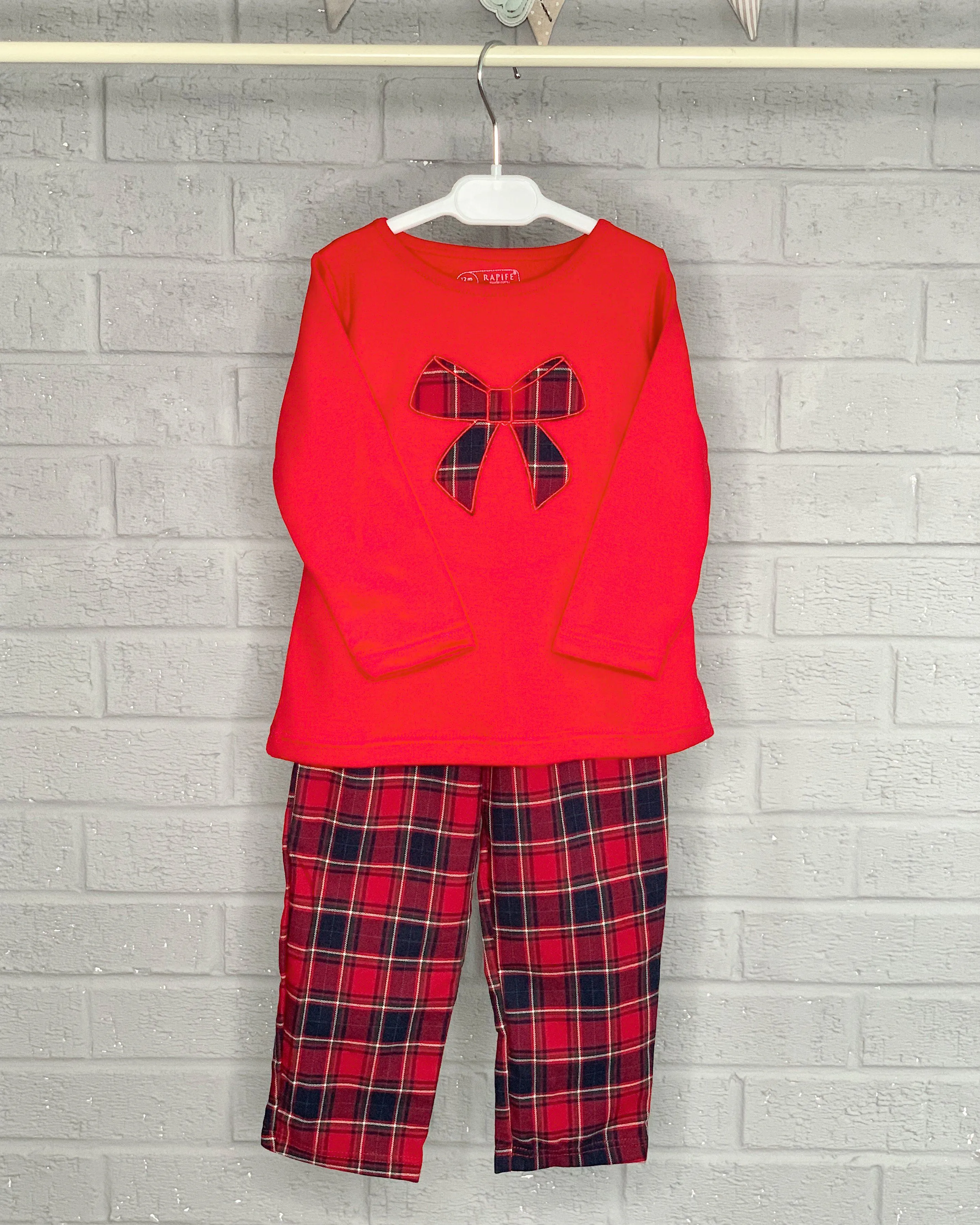 Red Tartan Bow Pyjamas