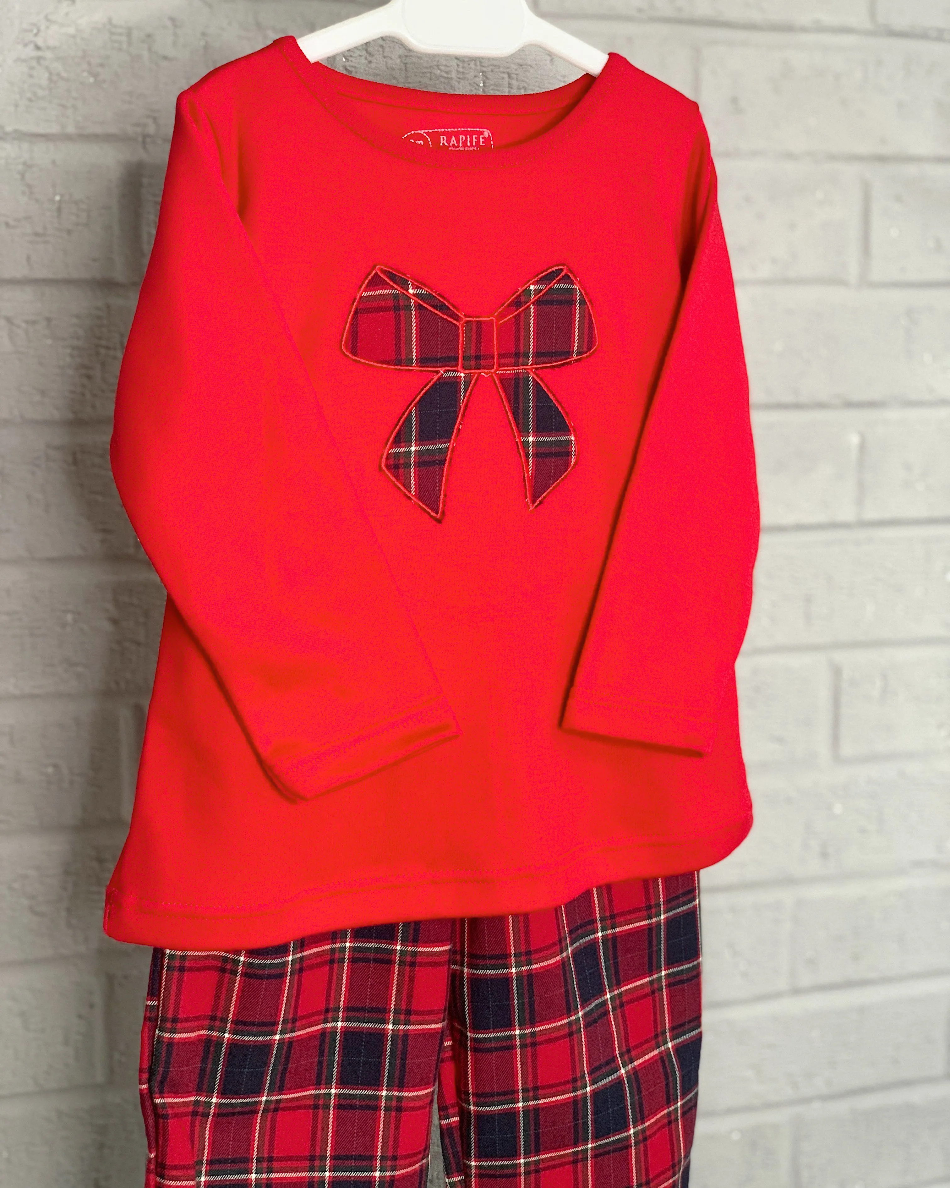 Red Tartan Bow Pyjamas