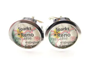 Reno Nevada Map Cufflinks